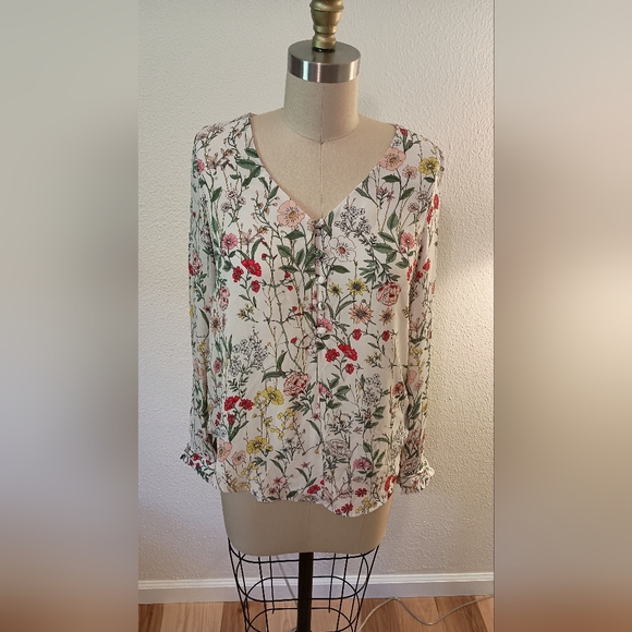 LOFT Ann Taylor Colorful Floral Blouse - Picture 1 of 4